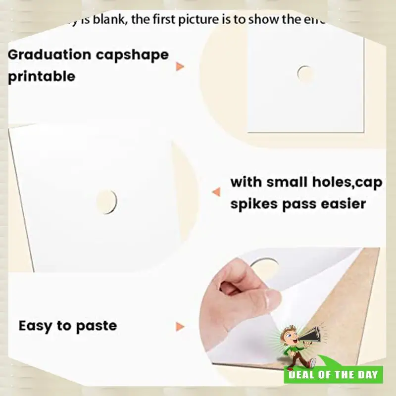 

24-Hour Delivery Sublimation Blanks Graduation Topper Heat Transfer Plate, MDF Adhesive Grad Hat Topper Decorations For Party Su