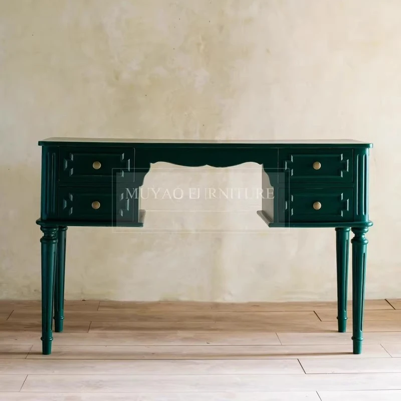 French retro writing table simple modern home black desk