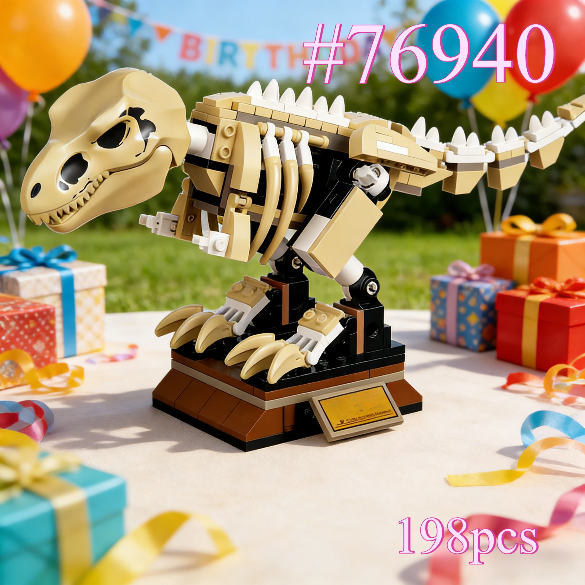 

Набор строительных блоков «Скелет динозавра» 76940, подходит для подарков на день рождения, совместим с деталями Lego, 198 шт.