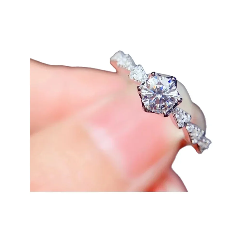 

KJJEAXCMY-925 Sterling Silver Inlaid Diamond Gemstone Ring for Ladies, Fine Jewelry, Support Detection, Hot Selling