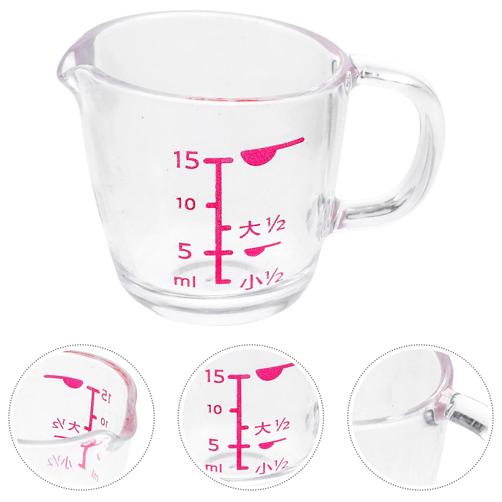 

2pcs Measuring Cup Clear Graduated Kitchen Supply Liquid Baking Accessory Heat-Resistant As Material Small Capacity Household