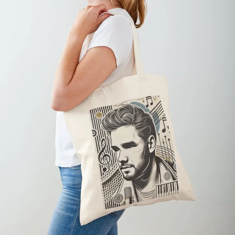 

Liam Payne Tribute Art - Minimalist Music Fan Design Tote Bag eco pack Canvas canvas tote bag Candy bags