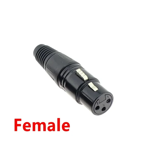 Imagen 2 del producto 4/10/20 Uds XLR DMX Cables de Audio de micrófono de 3 pines conectores de enchufe 3 polos XLR macho hembra micrófono conectores de Cable de enchufe de serpiente