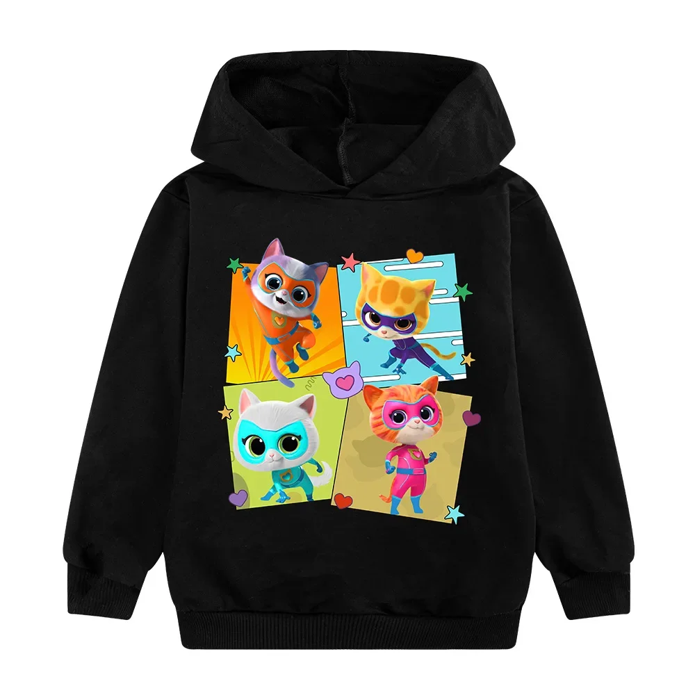 

Disney SuperKitties Cartoon Cute Boy Girl Pullover Hoodie Street Casual Sports Y2K Children Long-sleeve Warm Fleece Sweatshirt