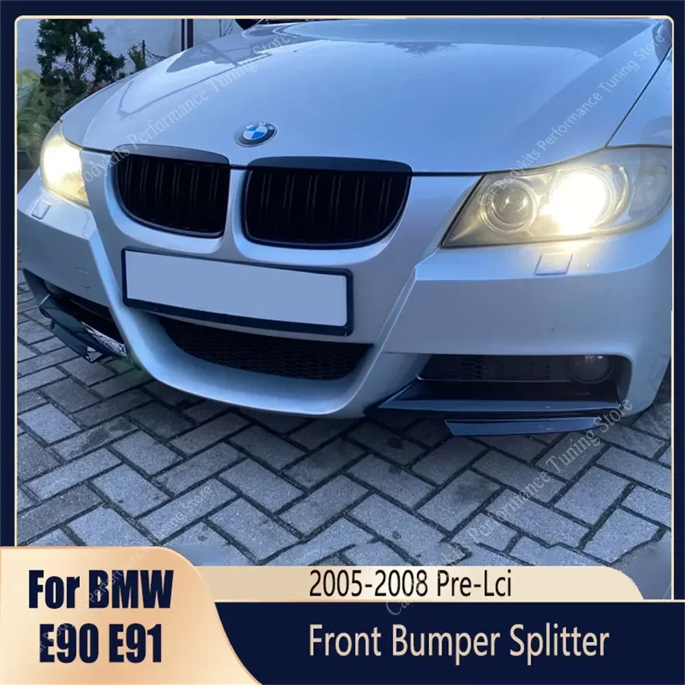 For Bmw E90 E91 Pre-Lci Front Bumper Lip Splitter Diffuser 320d 330d 335d 325i 335i M Sport 2005-2008 Fog Lamp Trim Bodykits