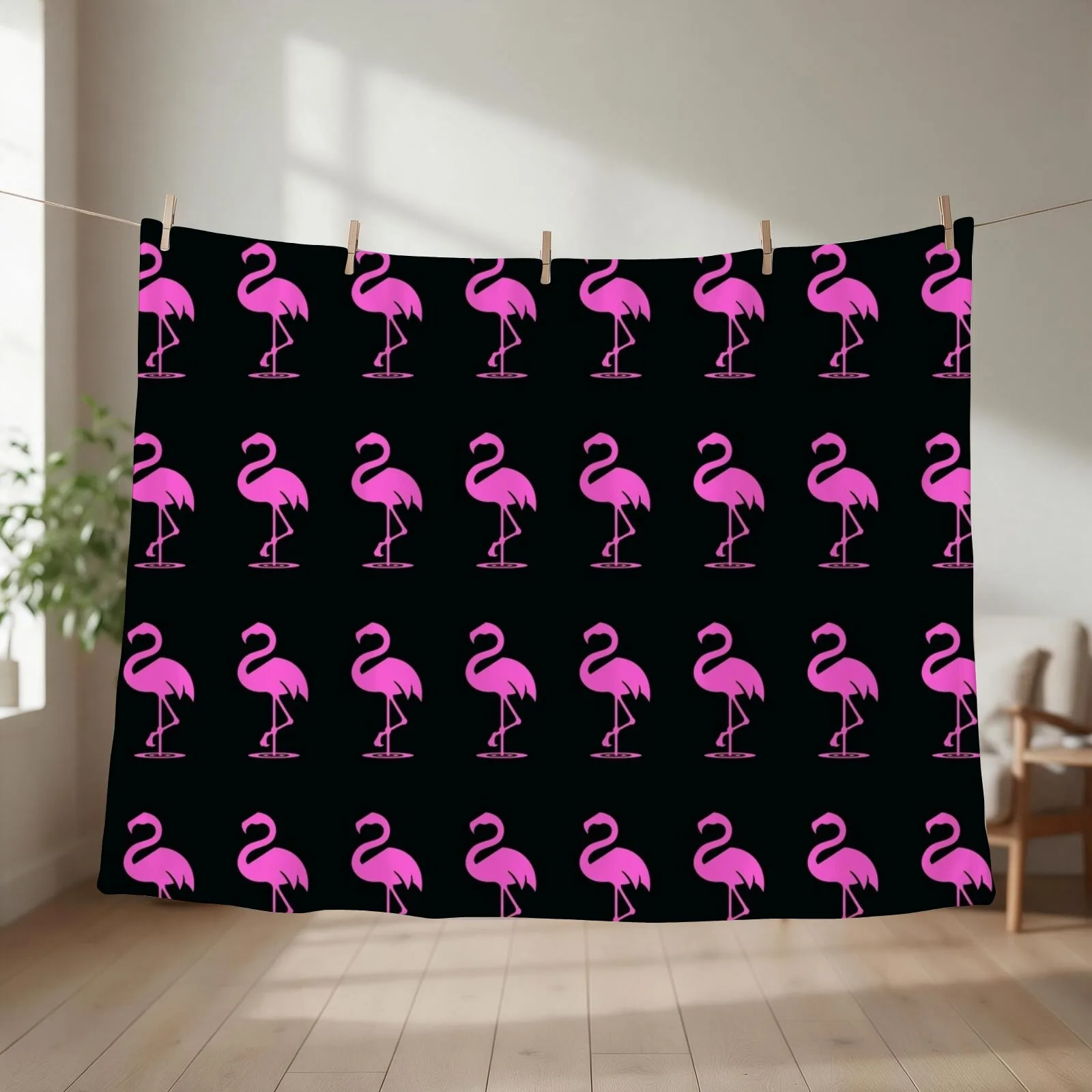 Pink Flamingo Outfit Pattern Throw Blanket for winter Fashion Sofas Hair Nap Blankets
