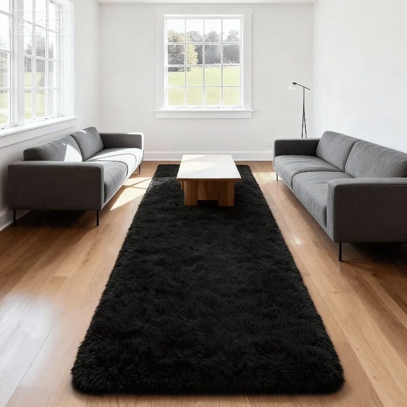 

VIKAMA Modern Style Rectangular Plush Carpet, Soft And Comfortable Bedroom Bedside Rug, Corridor Passageway Mat, Home Decoration