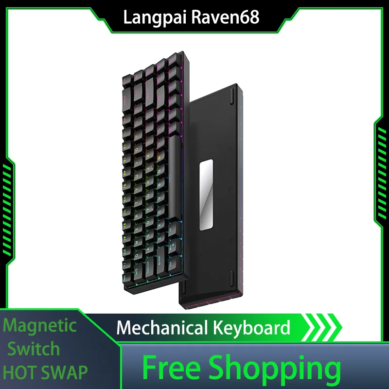 Raven68 Mechanical Keyboard Hot Swappable Wired Magnetic Axis 8K Return Rate Custom Key Range Electronic Sports Gaming Keyboard