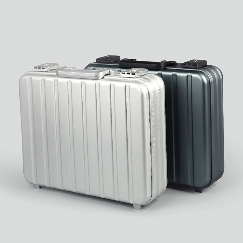 Aluminum Luxury Watch Box Large Metal Watch Box Organizer Storage Bag with Lock 18 Grid Suitcase Travel Case Display Box Gift image 4