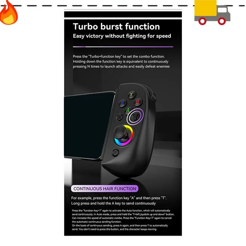 Discount-D8 Mobile Stretch With Light Gamepad For Dual Hall Wireless Bluetooth PC Tablet Switch Body Vibration Grip