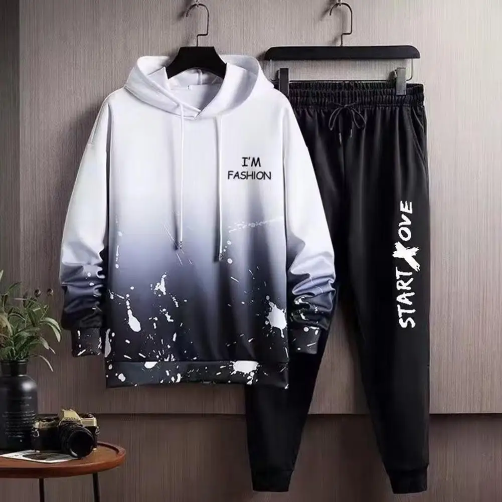 

Autumn Hoodie Pants Suit Breathable 3d Print Men Tracksuits Long Sleeve Men Hoodie Drawstring Pants Sportswear Set Men Outfit