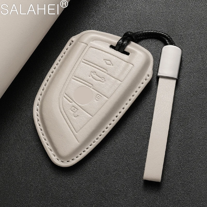 Leather Car Key Case Cover for BMW X1 X3 X5 X6 X7 1 3 5 6 7 Series G20 G30 G11 F15 F16 G01 G02 F48 Protector Shell Accssories