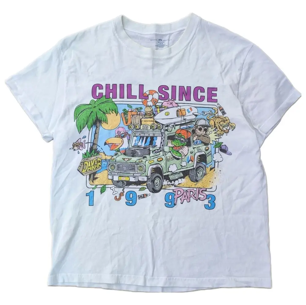 Vintage Y2K Brandy Melville Chill Since 1993 Paris Graphic T-Shirt Womens M VTG