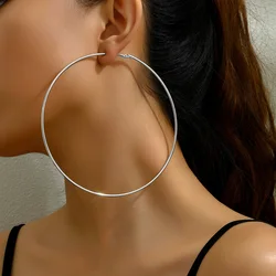 BLIJERY Sexy 10cm Large Hoop Earrings Big Smooth Circle Earrings Basketball Brincos Celebrity Loop Earrings for Women Jewelry