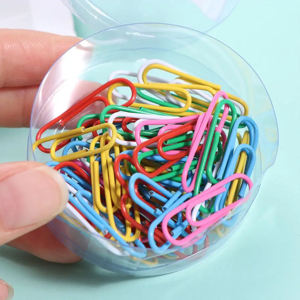50PCS Mini Creative Metal Paper Clips Alloy Colored Bookmark Clip Binding Binder Clamps School