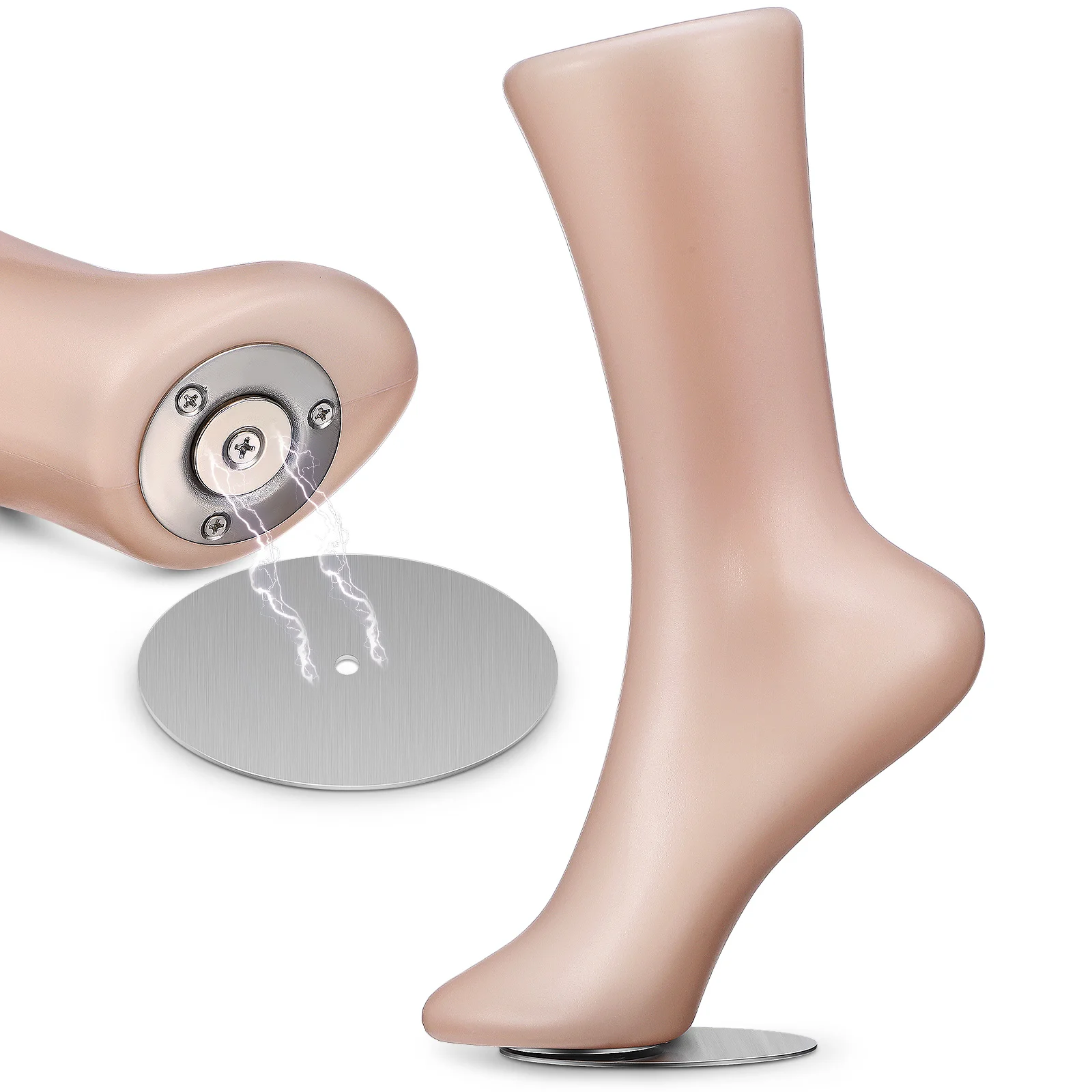 

Realistic Female Foot Mannequin Magnetic Base Sock Display Mold Vertical Hang Sock Holder Anklet Display Fake Foot