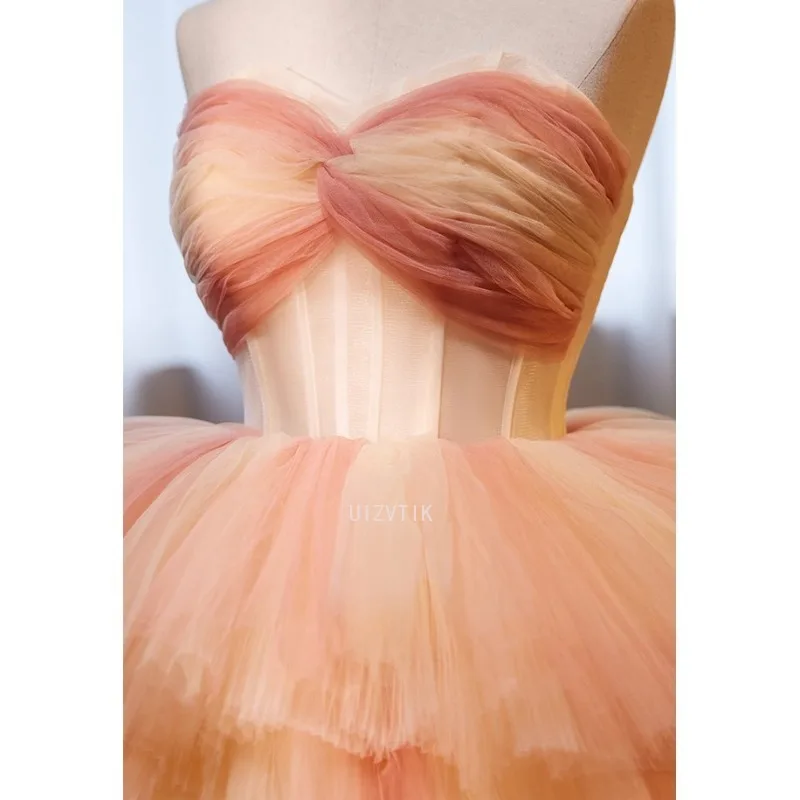 Роскошные платья для выпускного вечера, женское платье на шнуровке сзади, халат De Soirée De Mariage, многоуровневое тюлевое вечернее платье на заказ, по индивидуальному заказу