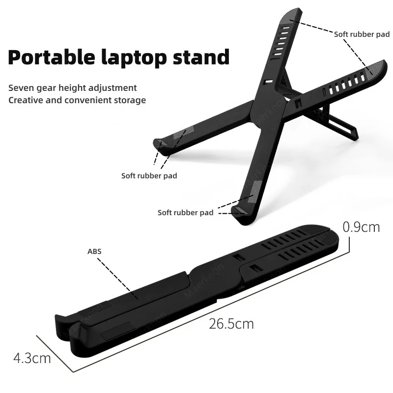 Laptop Holder Desk Stand Plastic ABS Notebook Holding Portable Computer Foldable Bracket Lifting for Macbook iPad Tablet Rack