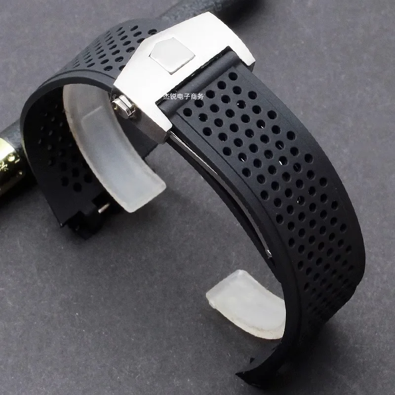 

New 22mm concave and convex mouth suitable for TAG HEUER watch strap silicone diving sports grade super Carlisla silicone strap