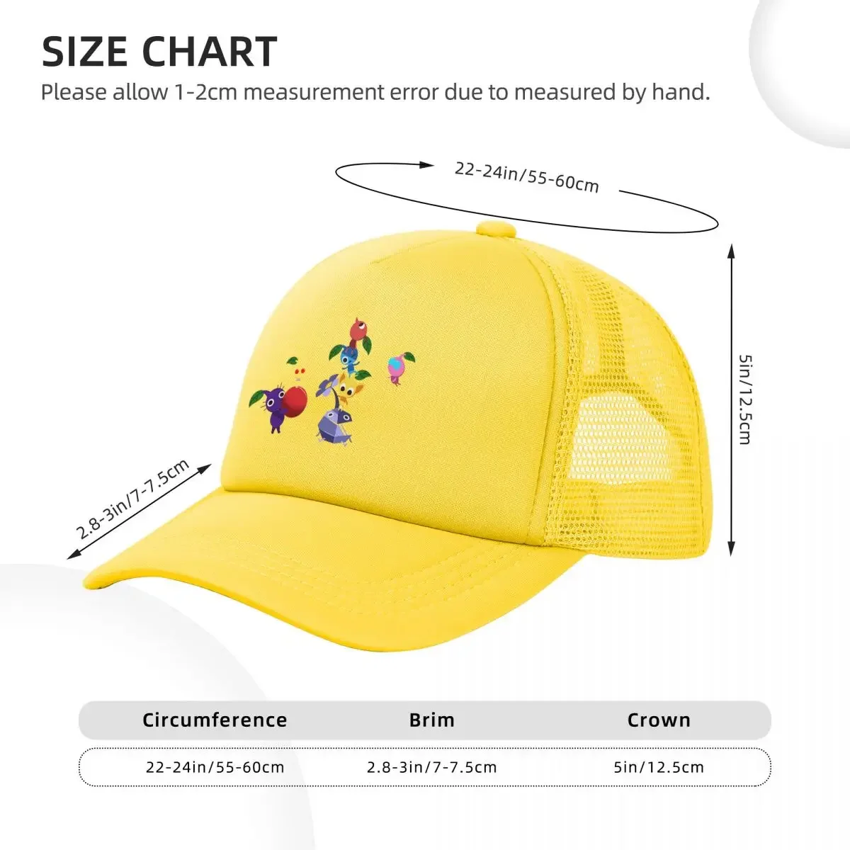 Pikmin- Collage Of Characters Mesh Baseball Caps Snapback Fashion Baseball Hats Casual Casquette Outdoor For Men's And Women's