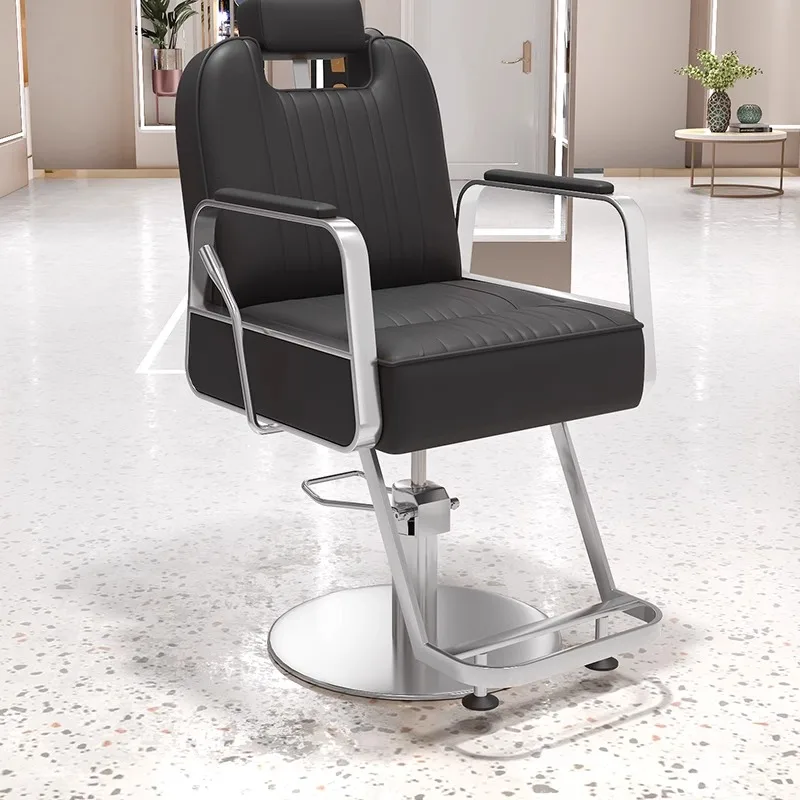 Barber Shop Chair Hair Salon Hairdressing Chair Dedicated Haircut Simple Lift Seat Permid Leisure Black Accessories Chairs