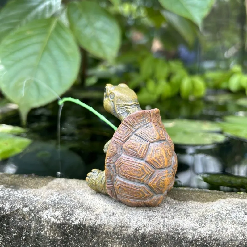 Turtle Fishing Fish Tank Aquarium Decoration Creative Chinese Rockery Water Dispenser Fish Pond Courtyard Landscape Decoration