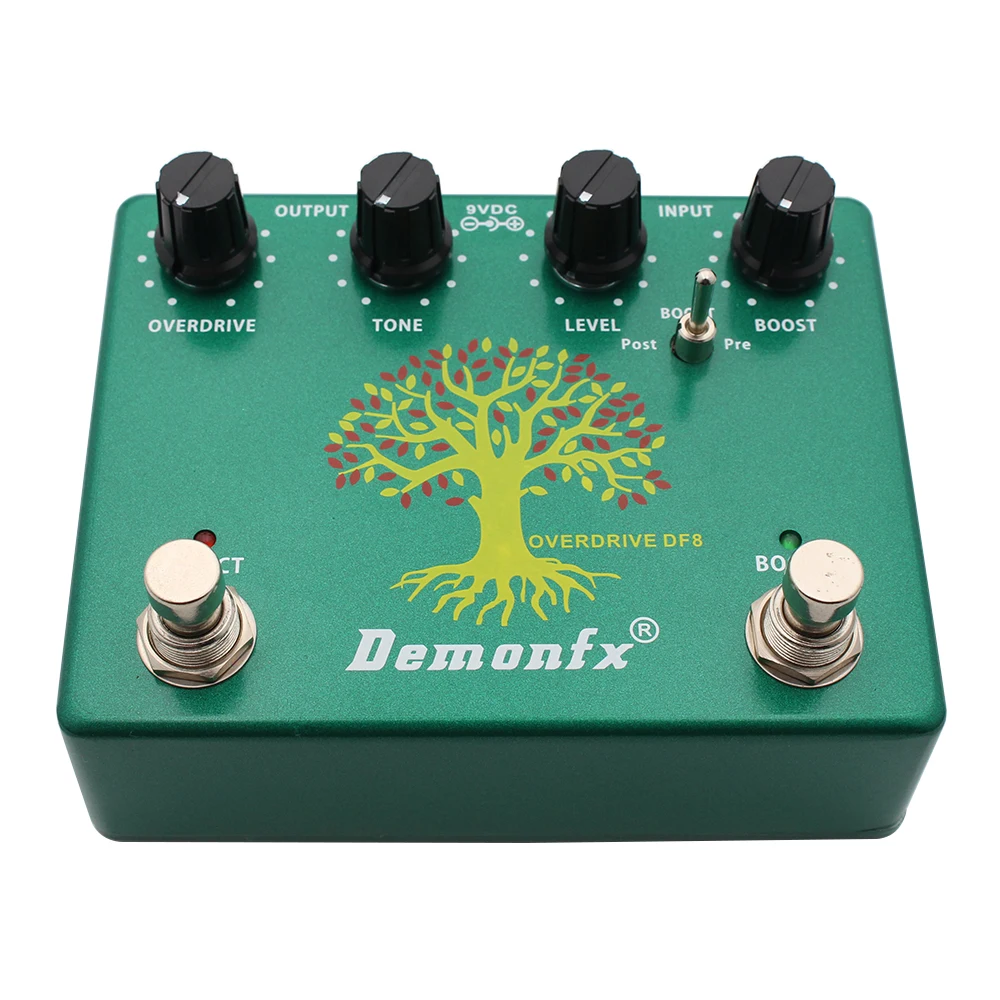 Demonfx-Overdrive And BOOST DF8 Guitar Effect Pedal, Overdrive Boost,Drive and Boost in 1 Based on TS808DX, New