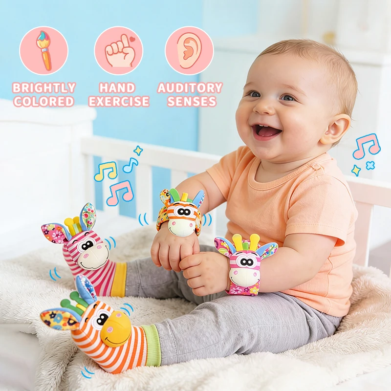 

4 шт. детские наручные носки с мультяшными животными, новая серия плюшевых игрушек, милые и удобные детские домашние носки, идеальные подарки