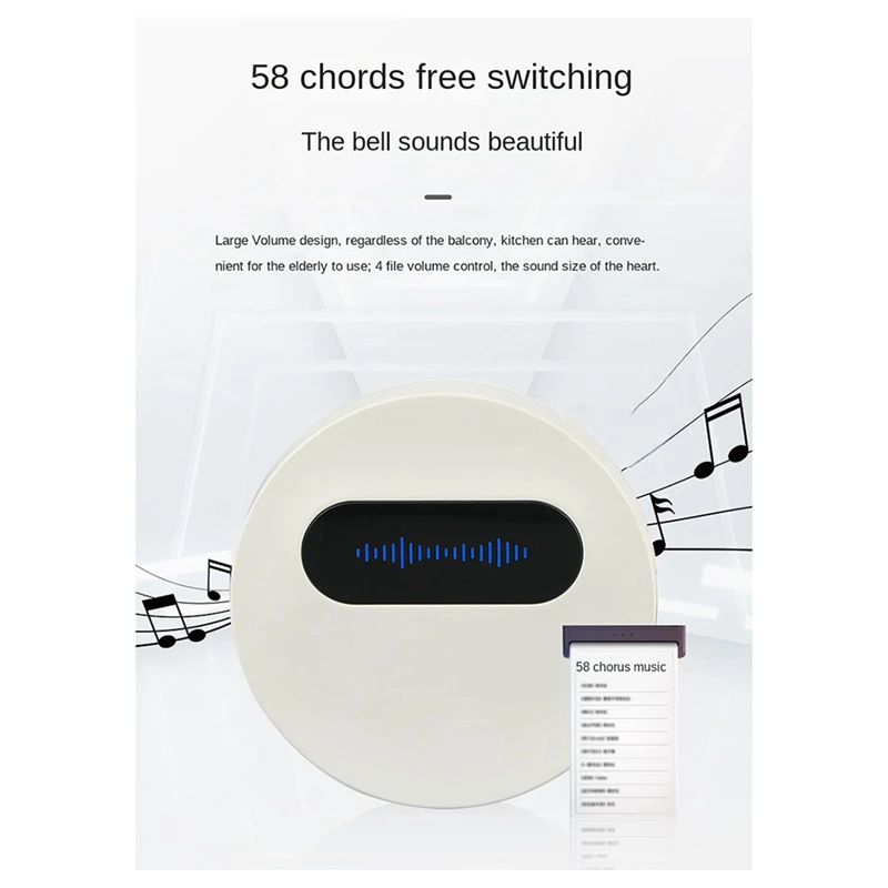 Лучший беспроводной дверной звонок, водонепроницаемый умный дверной звонок, IP68, домашний дверной звонок, интеллектуальный, 58 песен, 4 уровня, регулятор громкости