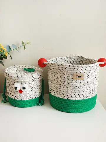 대용량 정리 바구니 수납 바구니 수납용 가방 수납용 가방 대용량 손잡이 있는 코튼 면 손잡이 있는 옷바구니 옷 정리 바구니 정리 바구니