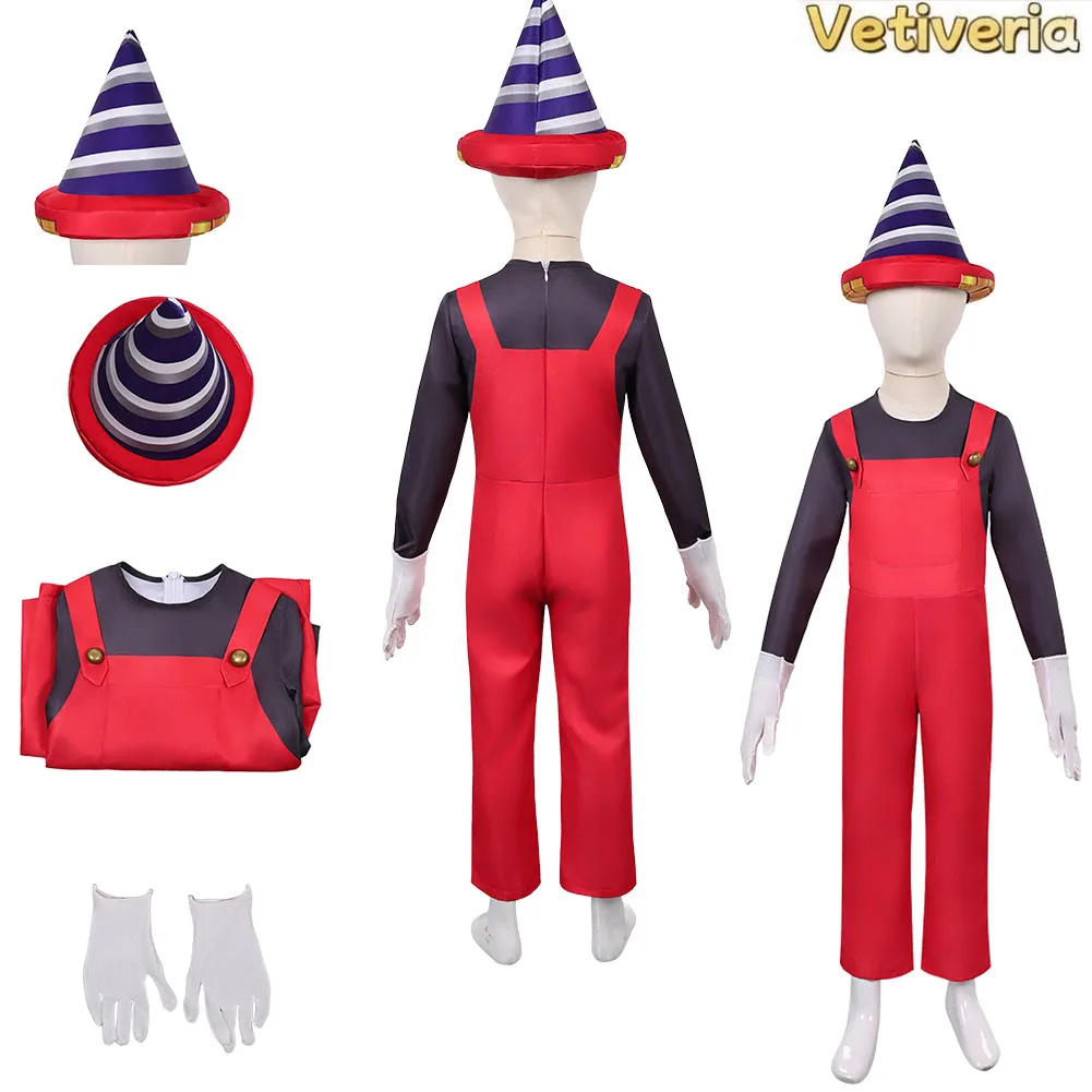 

Fantasy Bros Cosplay Costume Hat Jumpsuit Anime Movie Mary Roleplay Clothing Bodysuit Carnival Halloween Disfraz Outfits Suit