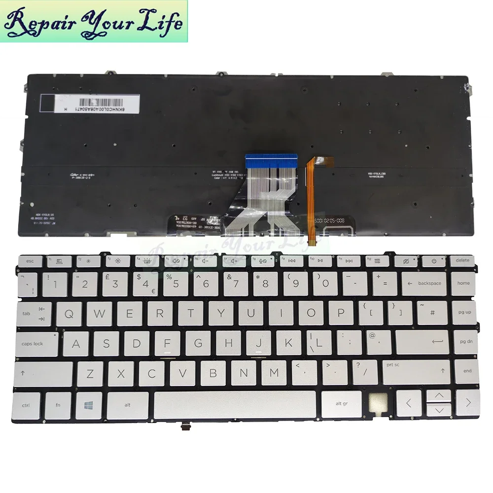 Imagem -03 - Eua Reino Unido Árabe Teclado Retroiluminado para hp Envy X360 Tpn-c145 13z-ay 13t-ba 13-bd 13m-bd Ba100 Bd0000 Tpn-c147 Backlight 13ba