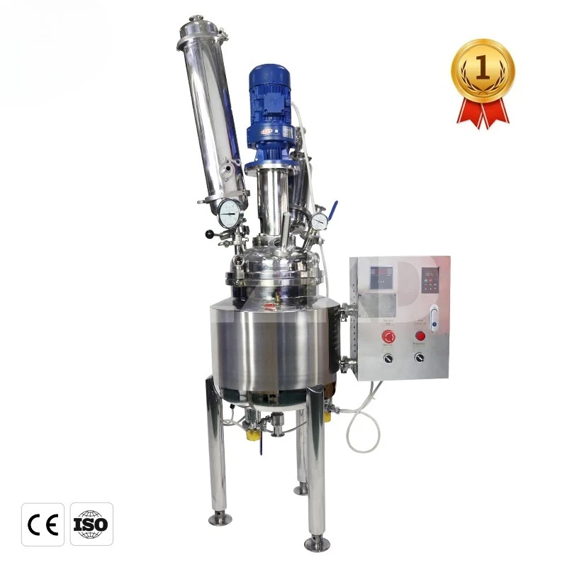 

Лабораторный реактор с рубашкой охлаждающей оболочкой KD 5L для перемешивания, нагрева и смешивания