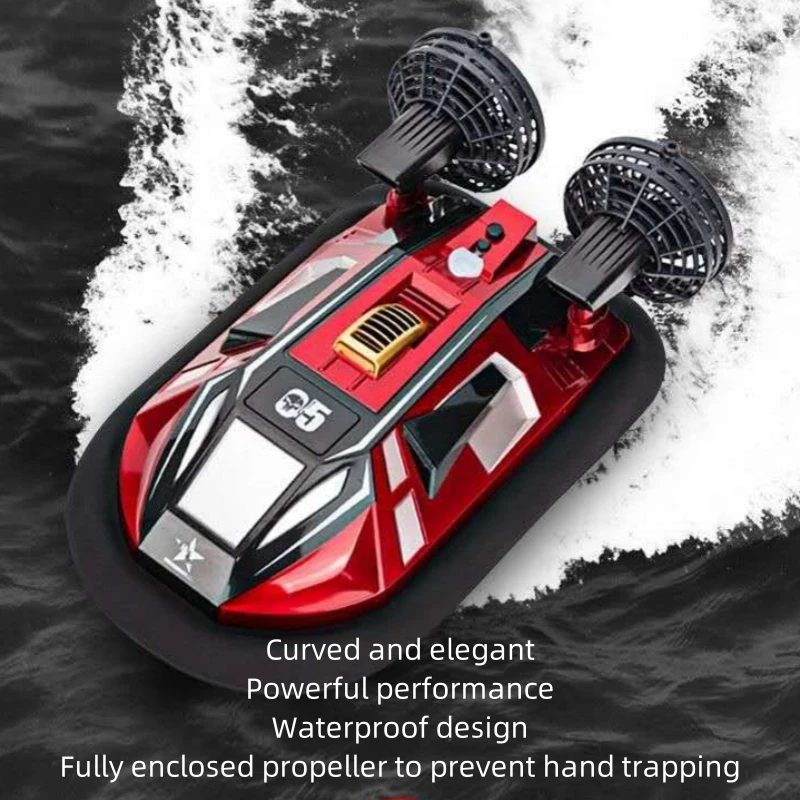 2.4g Amphibious Hovercraft 4-Way Simulation Speedboat Rc High-Speed Water Land  Play Ideal For Kids' Interactive Games Toy Gift