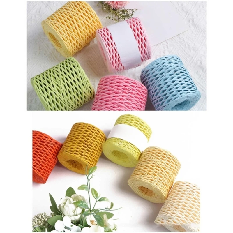 Cotton Raffia Yarn Raffia Straw DIY Yarn Raffia Yarn Colorful Knitting Material