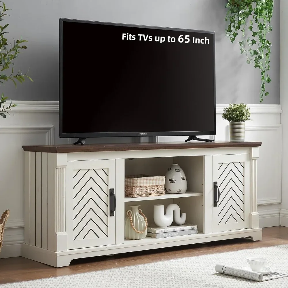 Farmhouse TV Stand for 65+ Inch TV, 25