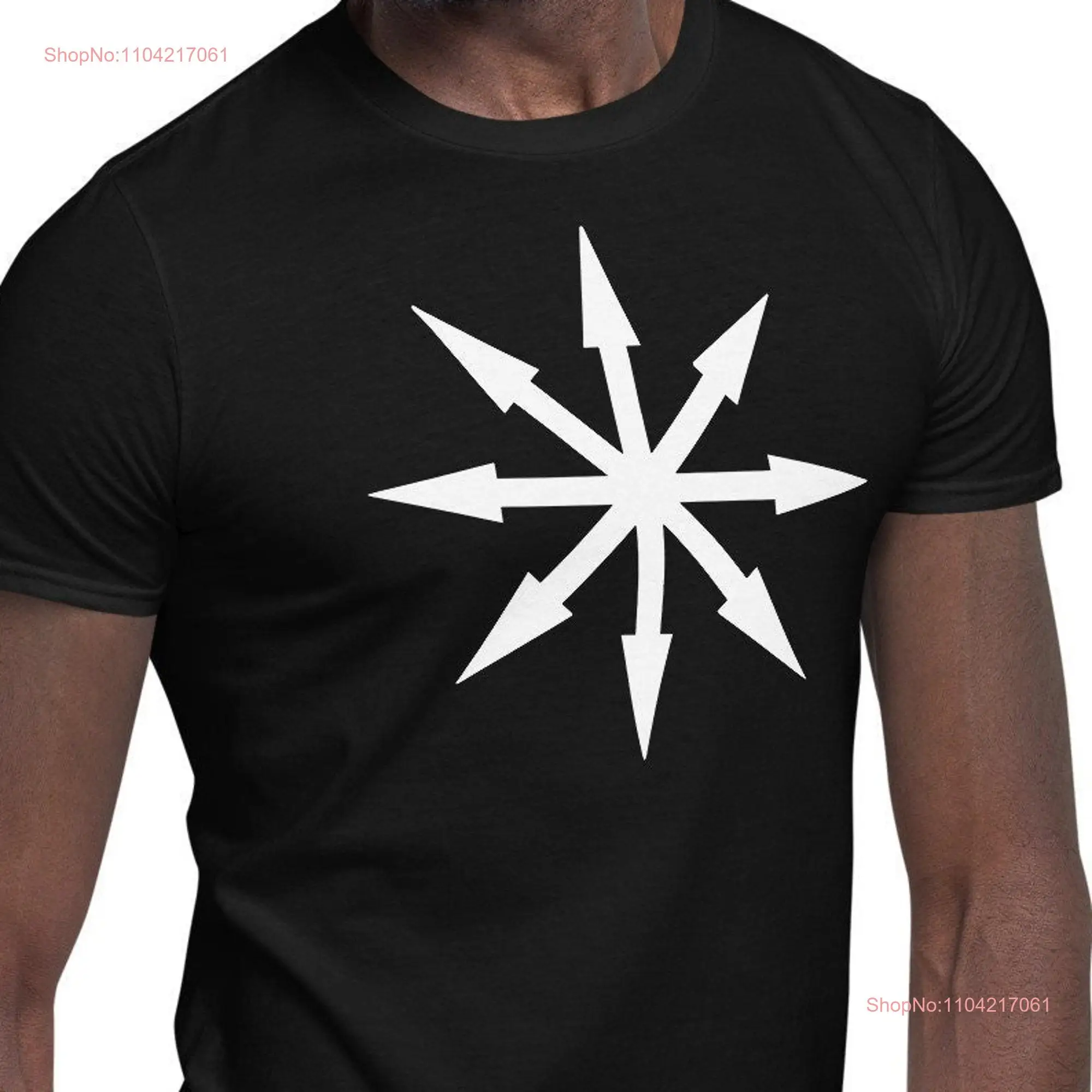 White Symbol of Chaos Magick Star Men's  T Shirt long or short sleeves