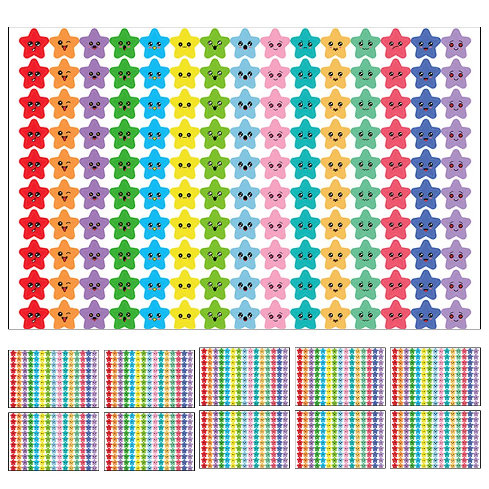 

30 Sheets Five Point Star Stickers Self Adhesive Reward Labels for Students Teachers Appreciation Scrapbook Craft Project