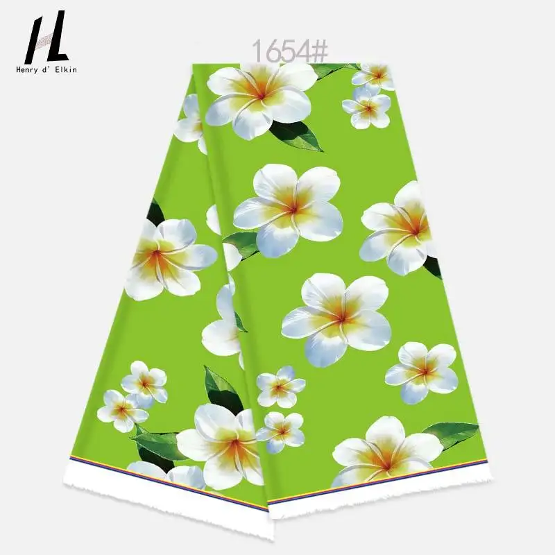 Vibrant Huge Floral Island Style Polyester Fabric Frangipani Pattern Digital Printed Fabric for Shirts lavalava