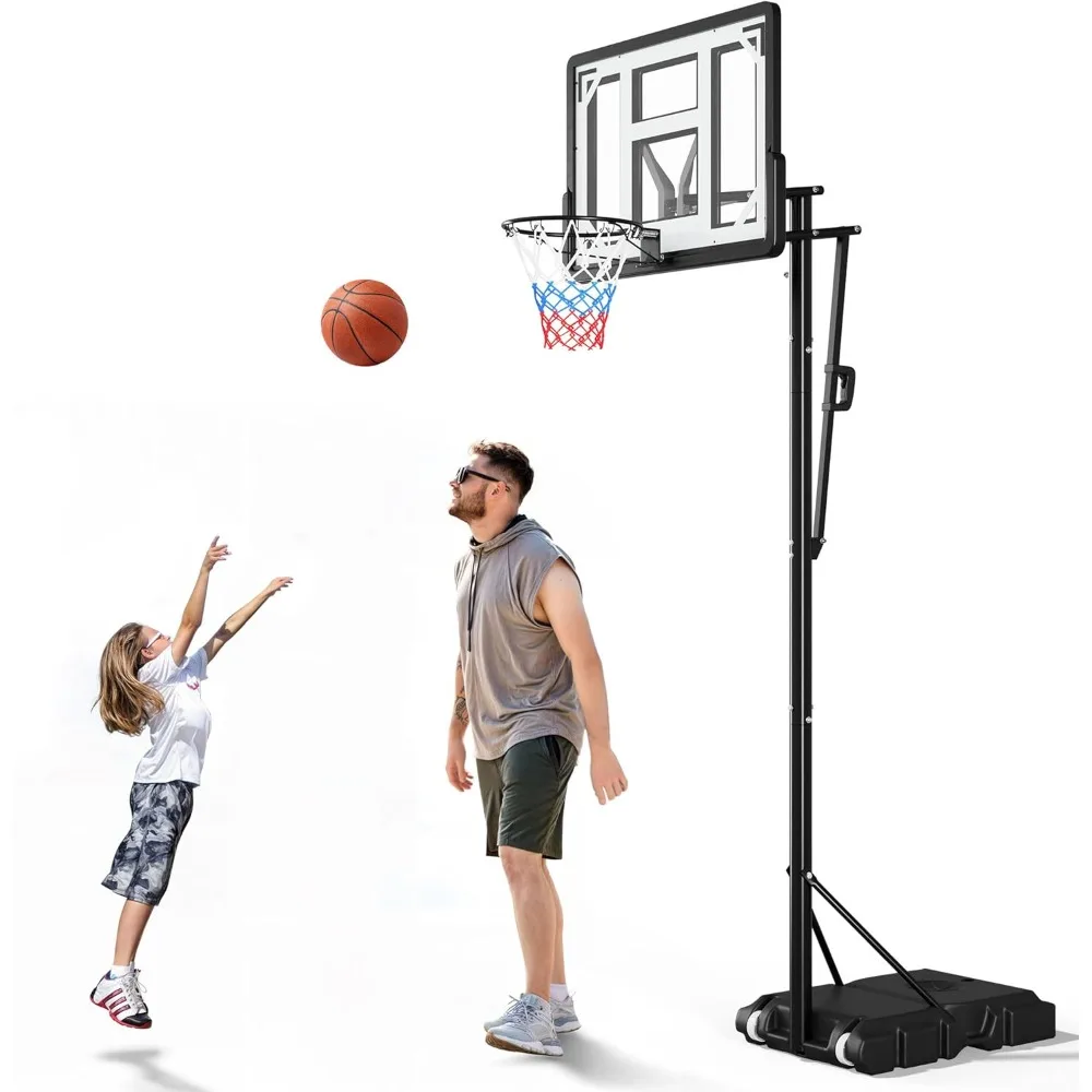 

Basketball Hoop Outdoor 10 FT Adjustable, Portable Basketball Hoop & Goal for Backyard, 4.5-10FT Easy Adjustable Height