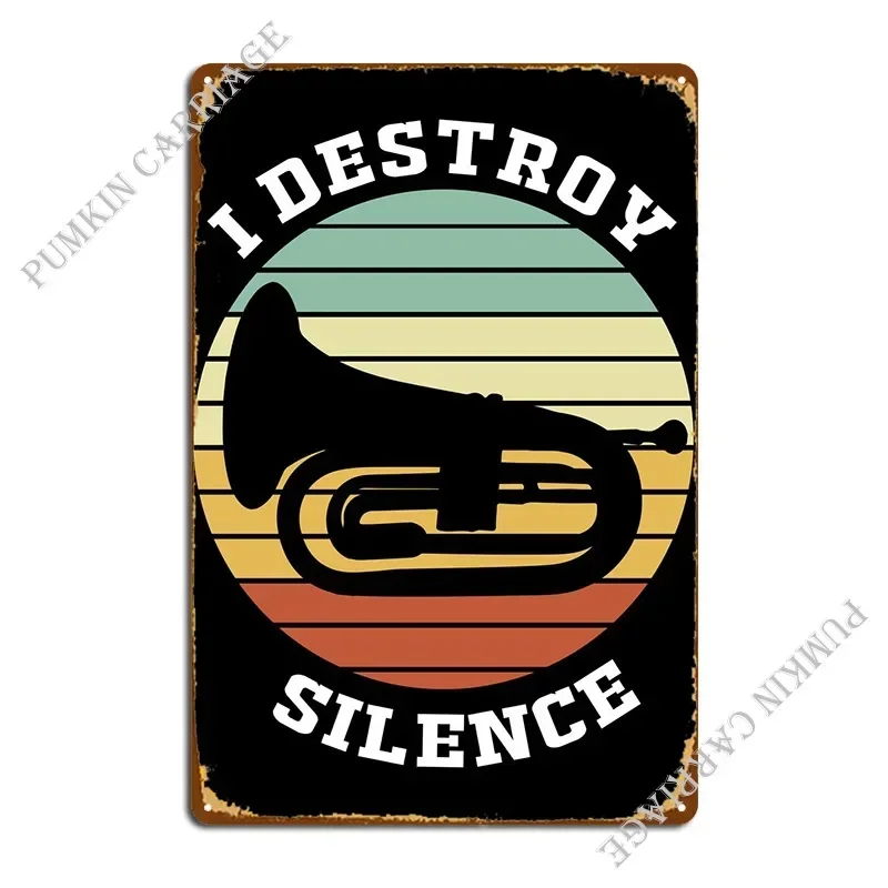 I Destroy Silence - Placa metálica, póster, mural para club, placas decorativas, cartel de hojalata