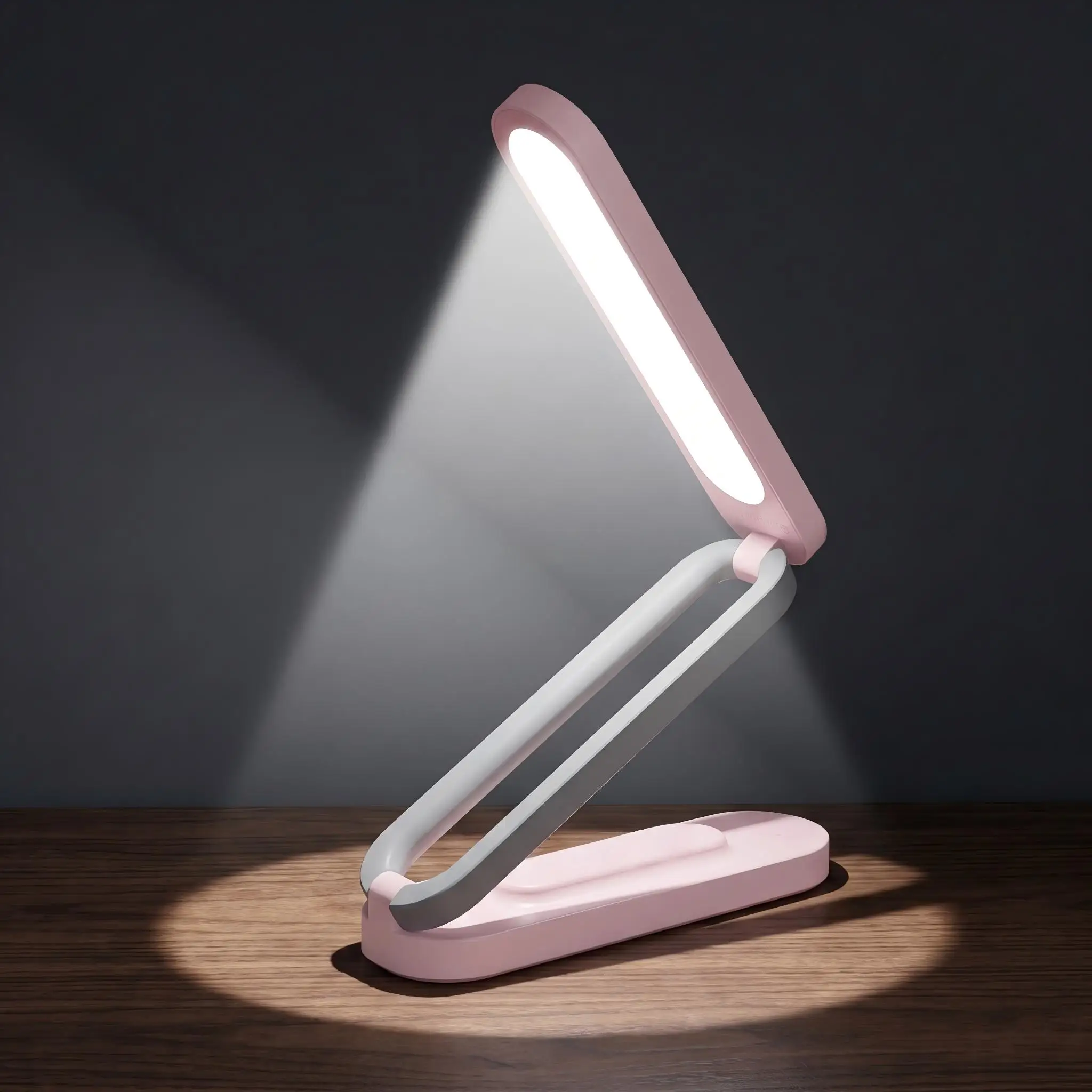 LED Folding Eye‑Caring Desk Lamp, Large‑Capacity Battery USB Rechargeable, 3‑Level Brightness Adjustable, Compact Wireless Reading Lamp for Home & Office