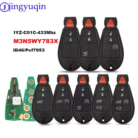 jingyuqin Keyless Go pcf7953 Remote Car Key M3N5WY783X For Chrysler Town &amp; Country Jeep Grand Cherokee Dodge Caravan Journey