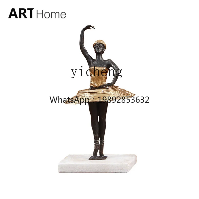 Modern Nordic Creative Natural Marble Base Character Lucky Ornament Abstract Sculpture Soft Decoration