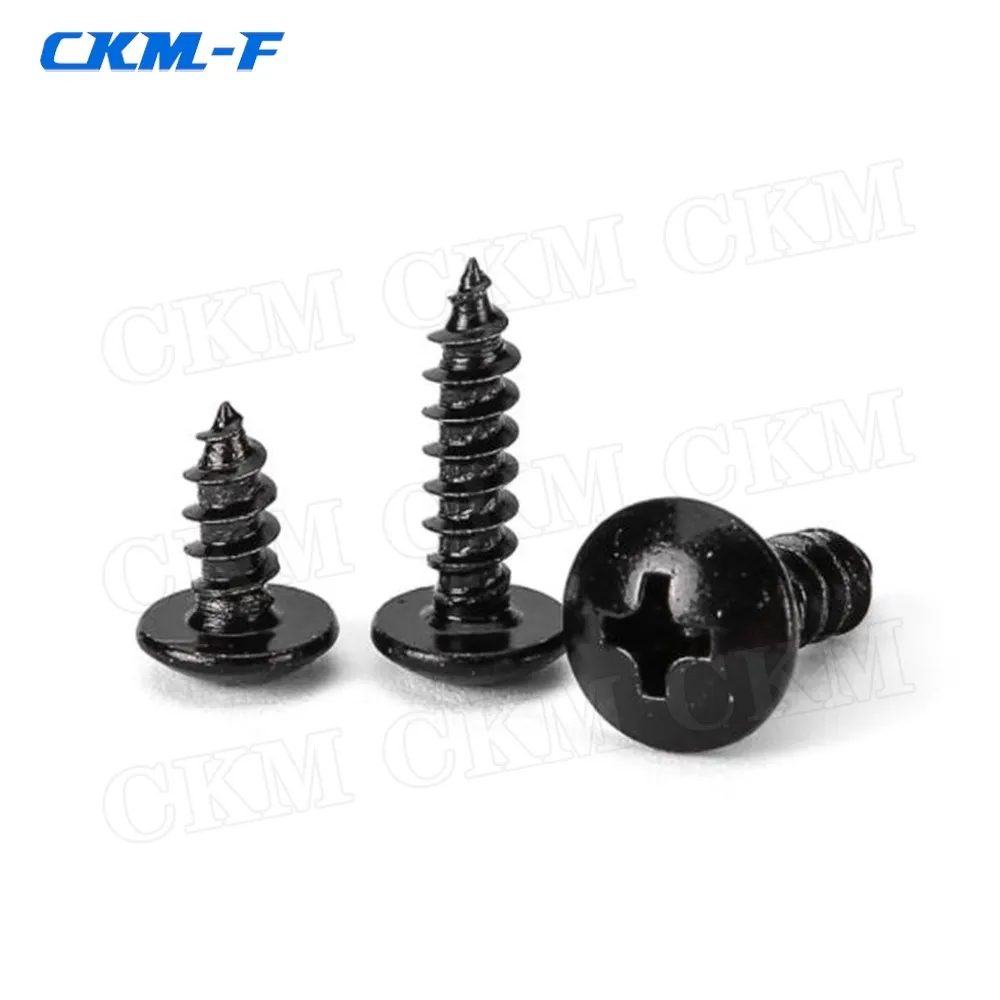 

Universal Car Bumper lip Spoiler Installation Screws Mushroom Black Carbon Steel Phillips Head Self-tapping Screws M4 M5 10Pcs