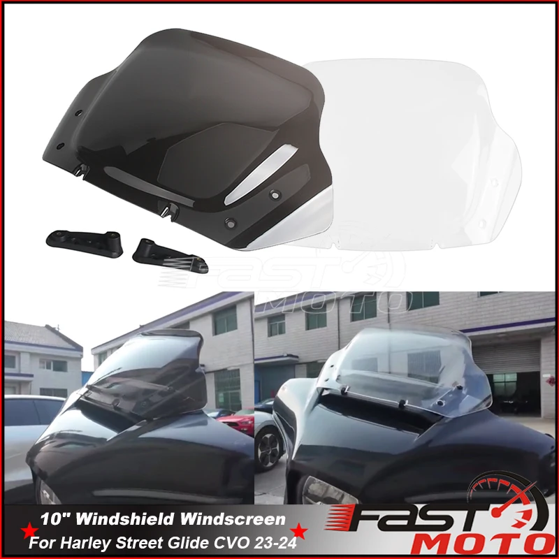 Polycarbonate Front Fairing Windshields Motorcycle Wind Splitter Deflector Windscreen For Harley Touring Street Glide FLHXSE 23+