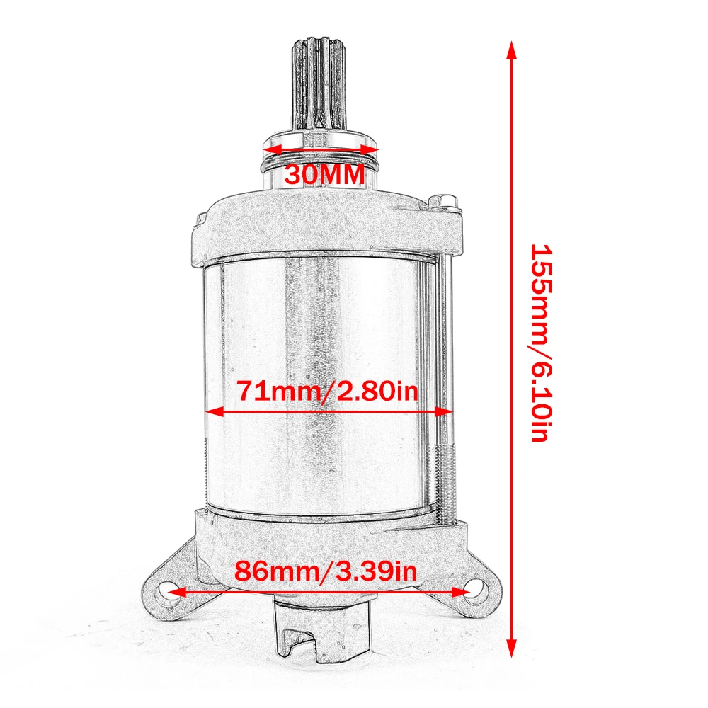 

1CT-81890-00 Starter Motor for Yamaha Grizzly 450 EPS Hunter IRS Special Edition Hunting / Kodiak 450 YFM450FWA YFM450FWAD