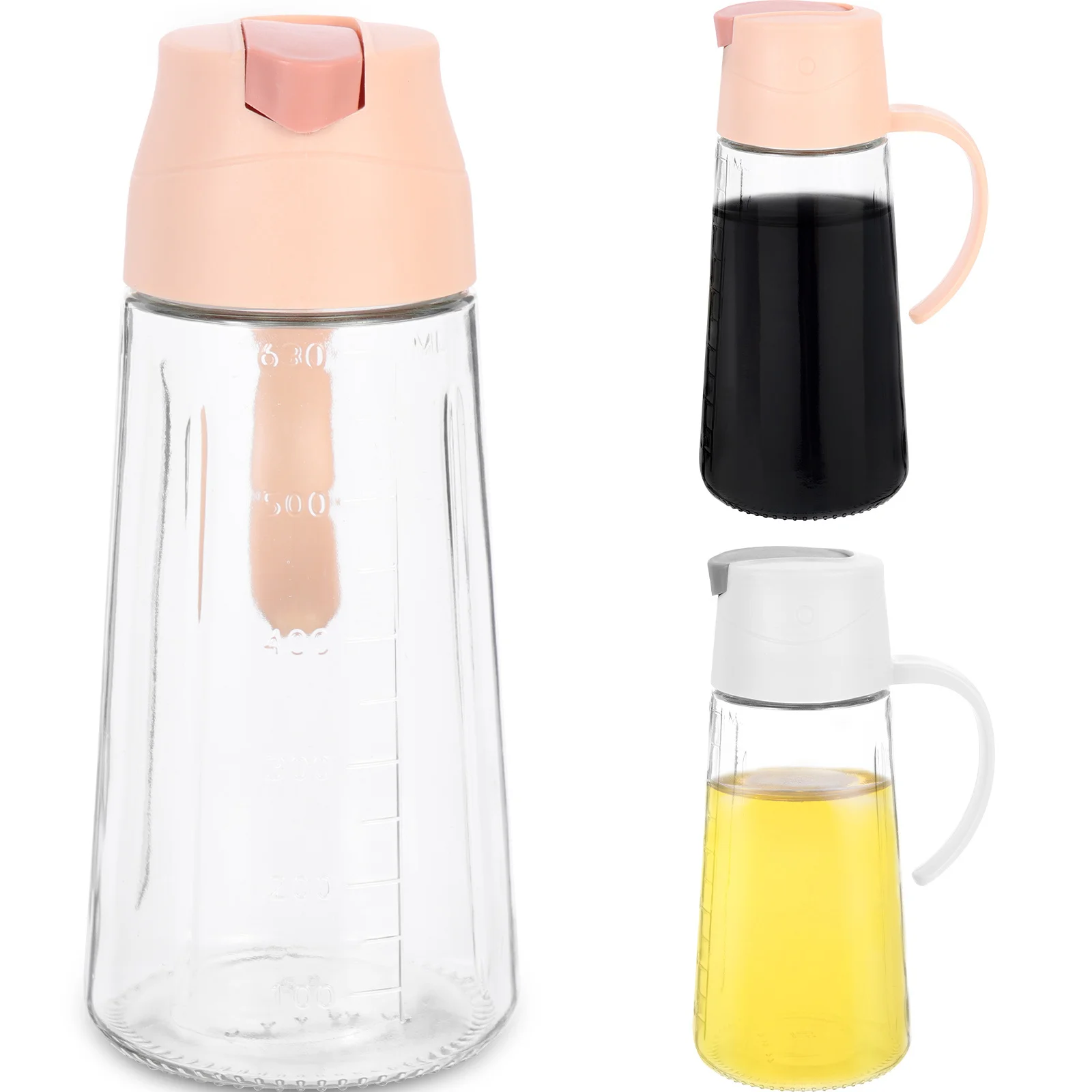 

2Pcs Glass Soy Sauce Bottle Oil Dispenser Parrot Design Vinegar Pot Transparent Kitchen Seasoning Container Oil Bottle