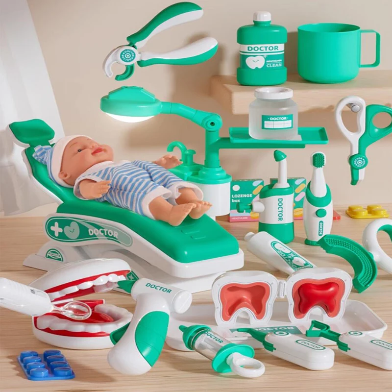 Conjunto de brinquedos médicos para crianças, brinquedo de dramatização, simulação médica, jogo de cena, dentista, enfermeira, ferramentas, instituição médica, presentes de brinquedo