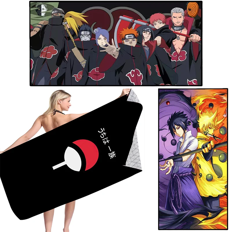 

Большое банное полотенце 75x150 см с изображением Наруто Узумаки, аниме-персонаж, для дома, плавания, пляжа, многофункциональный мягкий коврик для пикника